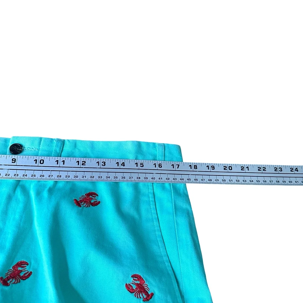Castaway Cisco Short‎ Men’s 34 Aqua Blue Lobster Cotton Pockets Flat Front